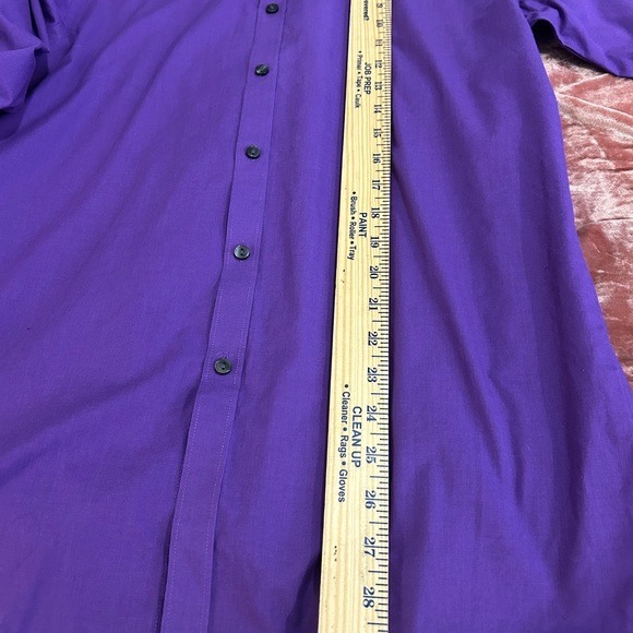 Medium Men's Bright Purple‎ Slim Fit Button-Down Shirt Van Heusen - Picture 7 of 8